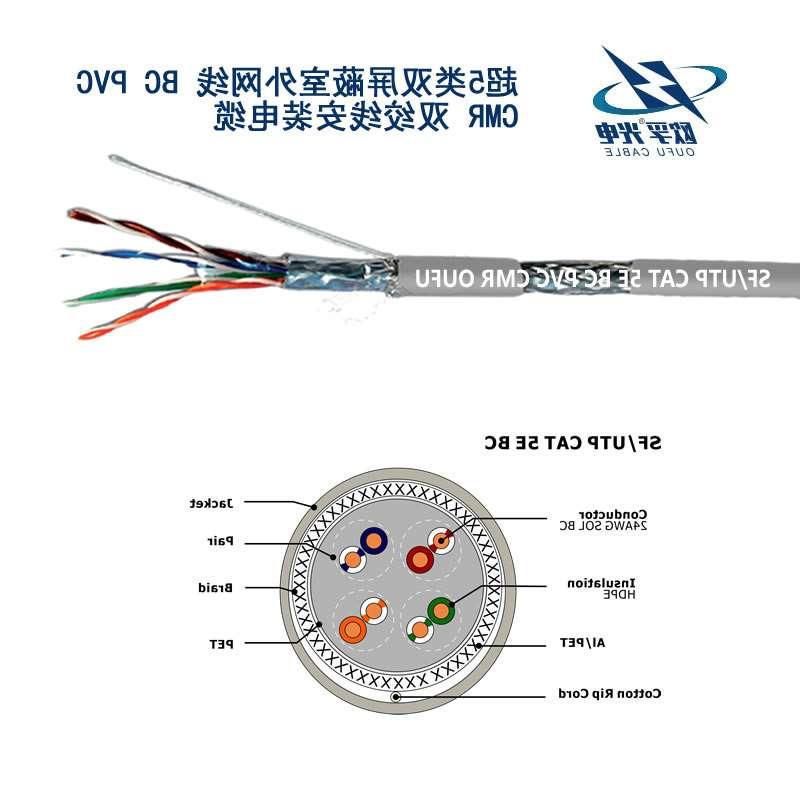 朝阳市SF / UTP CAT 5E BC PVC CMR双绞线安装电缆