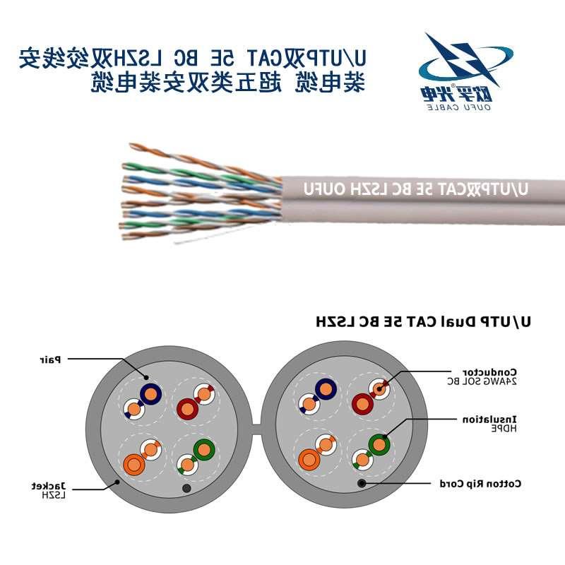 直辖县级U/UTP超五类双4对非屏蔽电缆(24AWG)